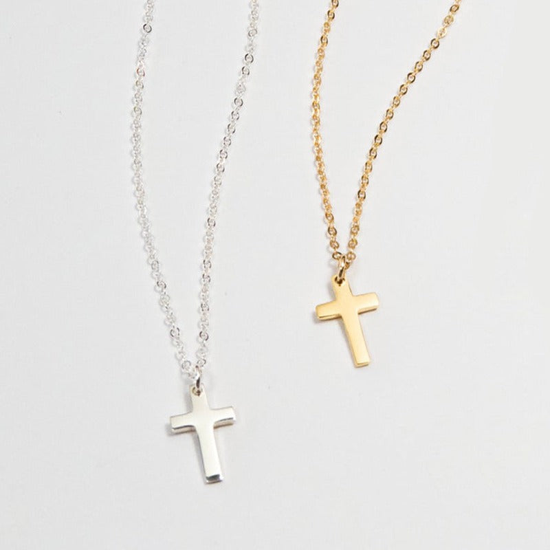 Collier croix femme ras de cou deux coloris