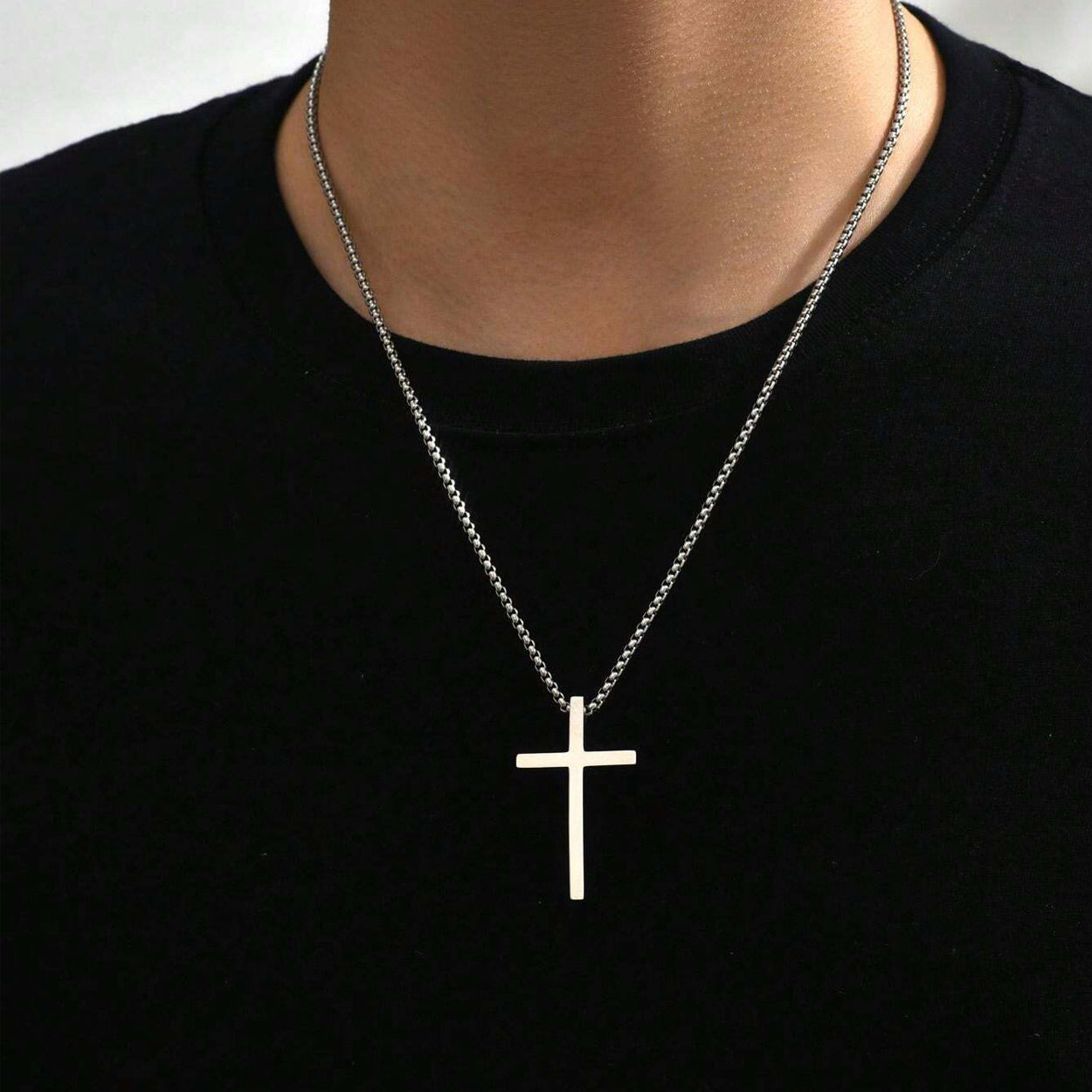 Collier croix argent pour homme