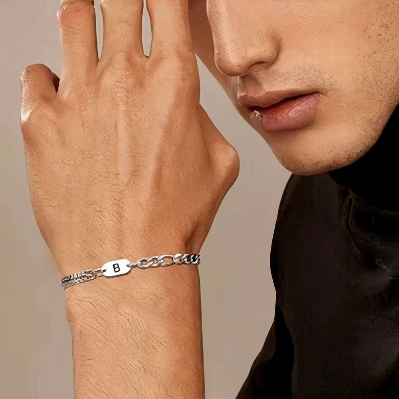 Bracelet Initiale Homme Élégante