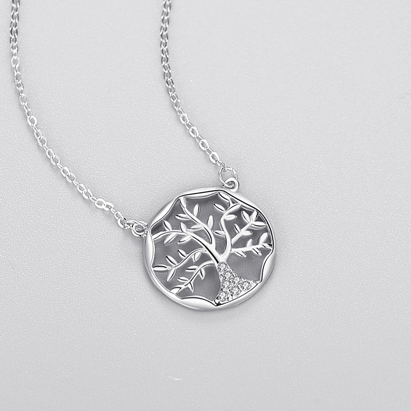 Pendentif arbre de vie en argent avec sircon