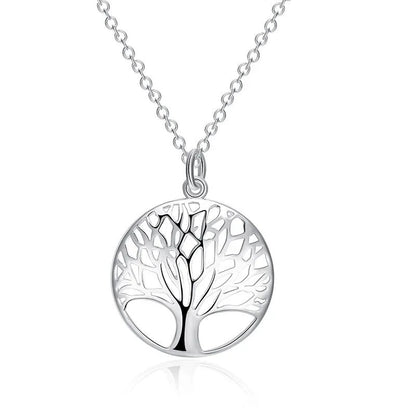 Collier arbre de vie stylisé en argenté