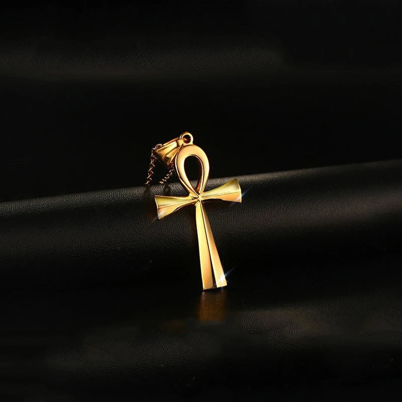 Collier croix égyptienne or