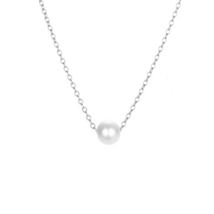 Collier perle blanche argent