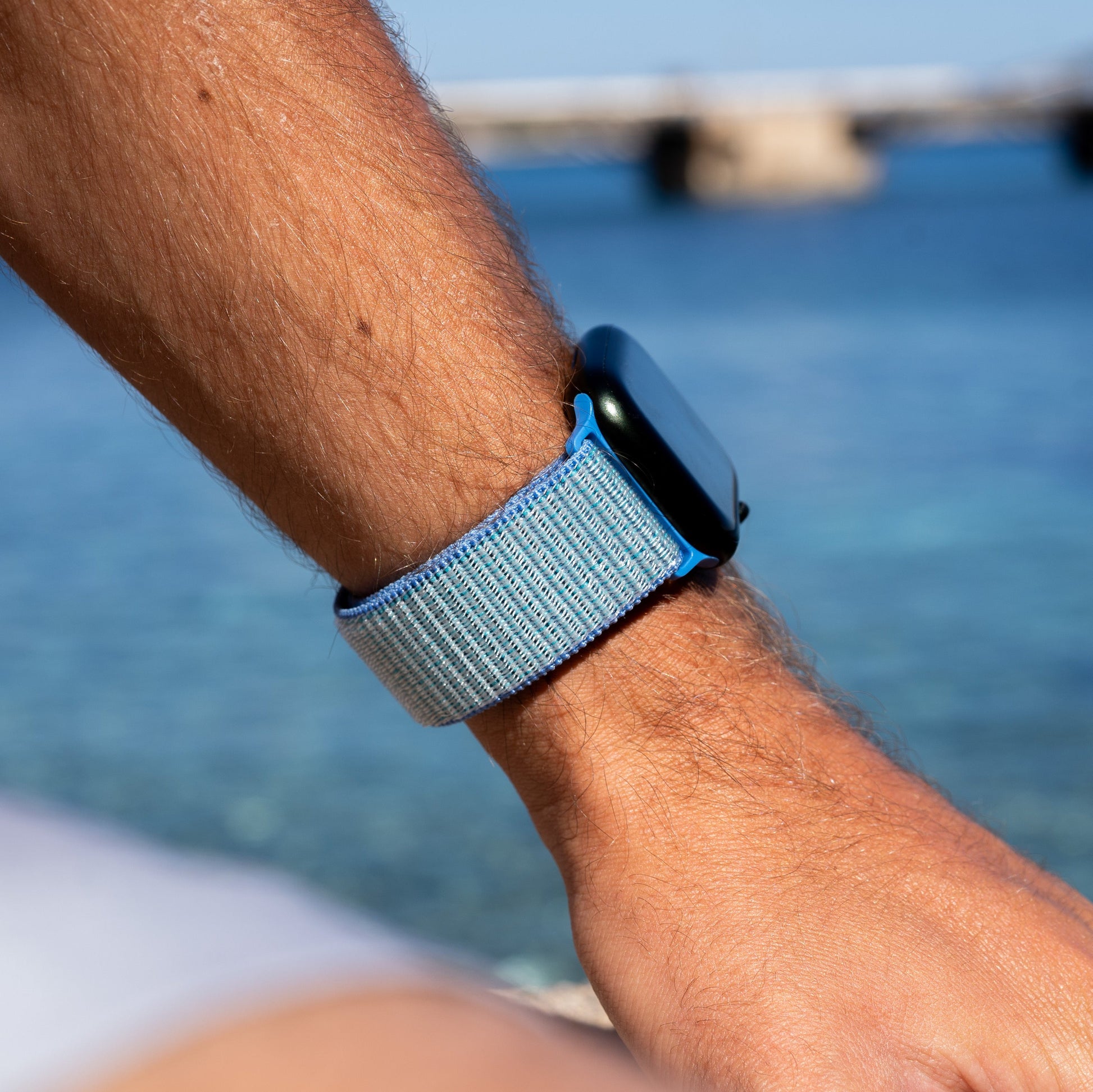 Bracelet nylon Apple Watch (bleu)