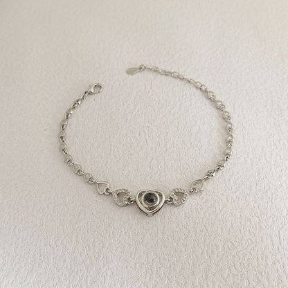 Bracelet Photo de Projection Personnalisé Pendentif Cœur