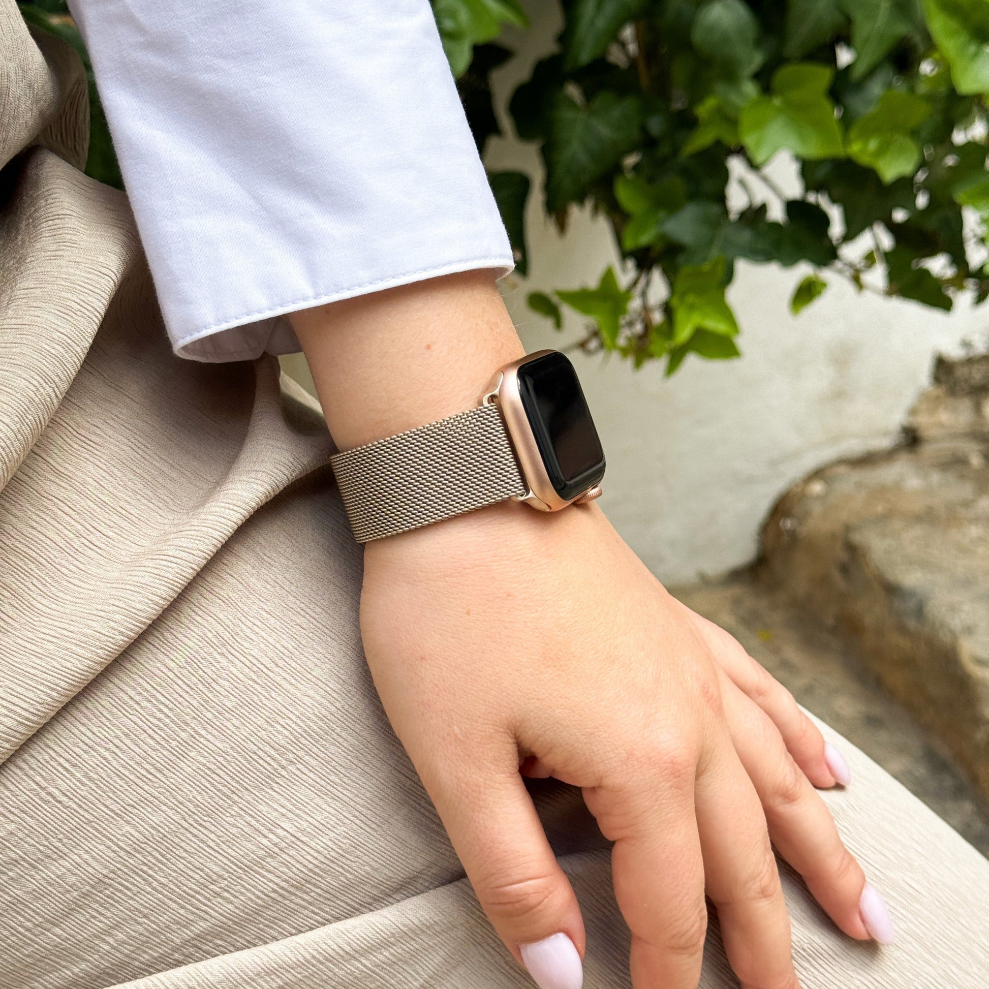 Bracelet Milanais Apple Watch (lumière stellaire)