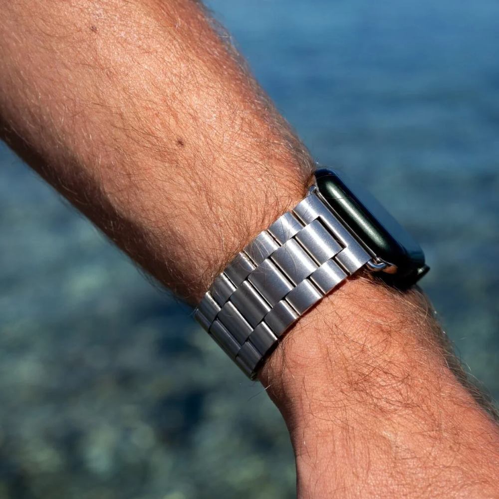 Bracelet acier Apple Watch (argent)