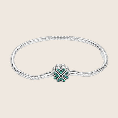 Bracelet à charm personnalisable, chaîne serpent, finition argentée, pour femme, modèle Bruna — photo 1