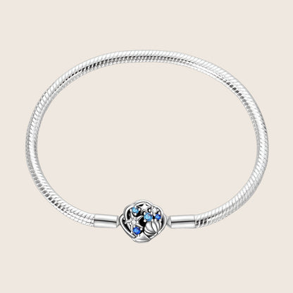 Bracelet à charm personnalisable, maille serpent, finition argentée, pour femme, modèle Ferelith — photo 1