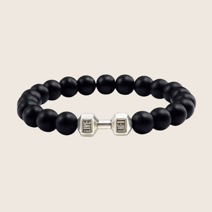 Bracelet à perles noires, musculation et haltère, modèle Sulek — photo 1