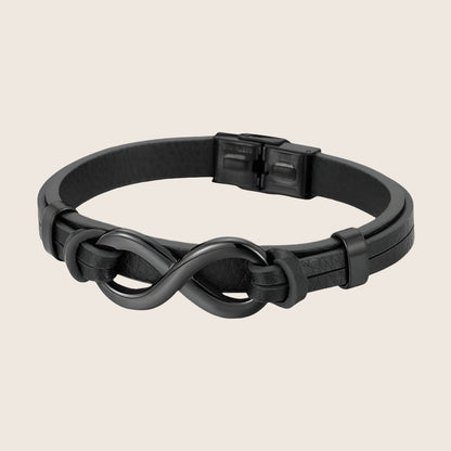 Bracelet à motif infini en acier inoxydable, finition noire, fermoir à cliquet, modèle Betis — photo 1