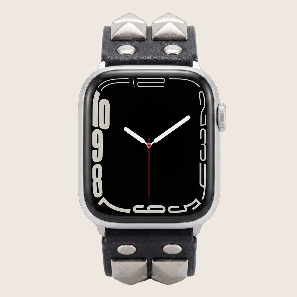 Bracelet à clous pour Apple Watch, design punk, détails métalliques pyramidaux, modèle Kurt — photo 1