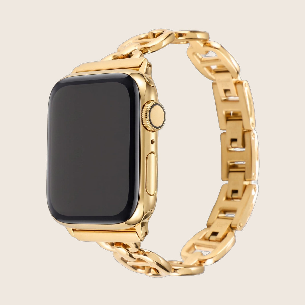 Bracelet Apple Watch à maillons en acier inoxydable, longueur réglable sans outil, allure chic et lumineuse, modèle Zurika — photo 1