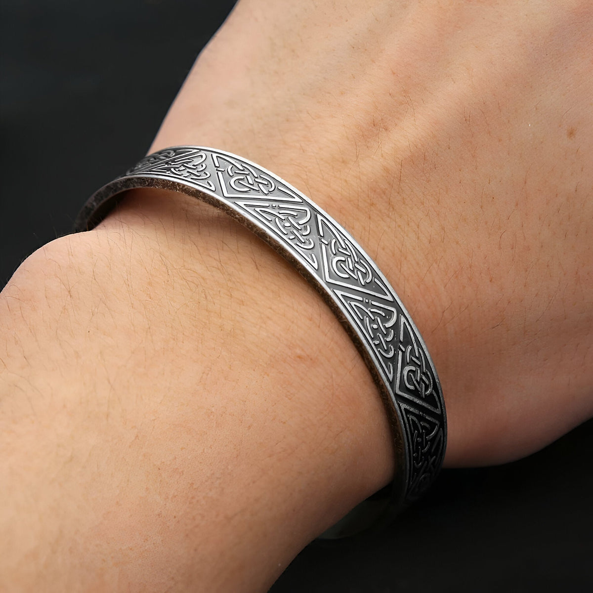 Bracelet à personnaliser, en acier inoxydable, motifs celtique, pour homme, modèle Emilien — photo 2