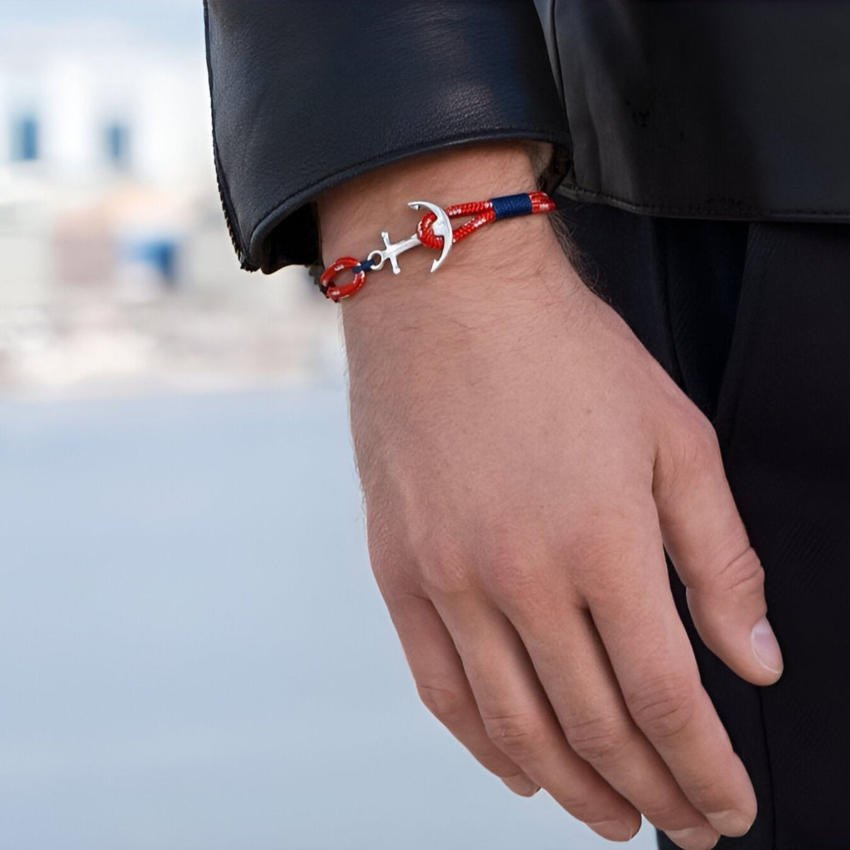 Bracelet ancre, en coton et acier inoxydable, pour femme, modèle Valentine — photo 3