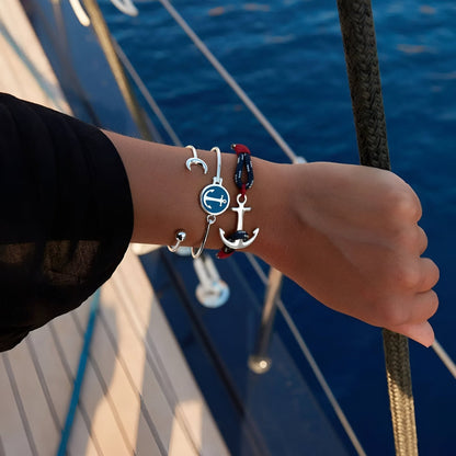 Bracelet ancre, en coton et acier inoxydable, pour homme, modèle Cédric — photo 3