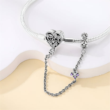 Bracelet à charm en maille serpent, fermoir coeur personnalisable, pour femme, modèle Eliska — photo 4