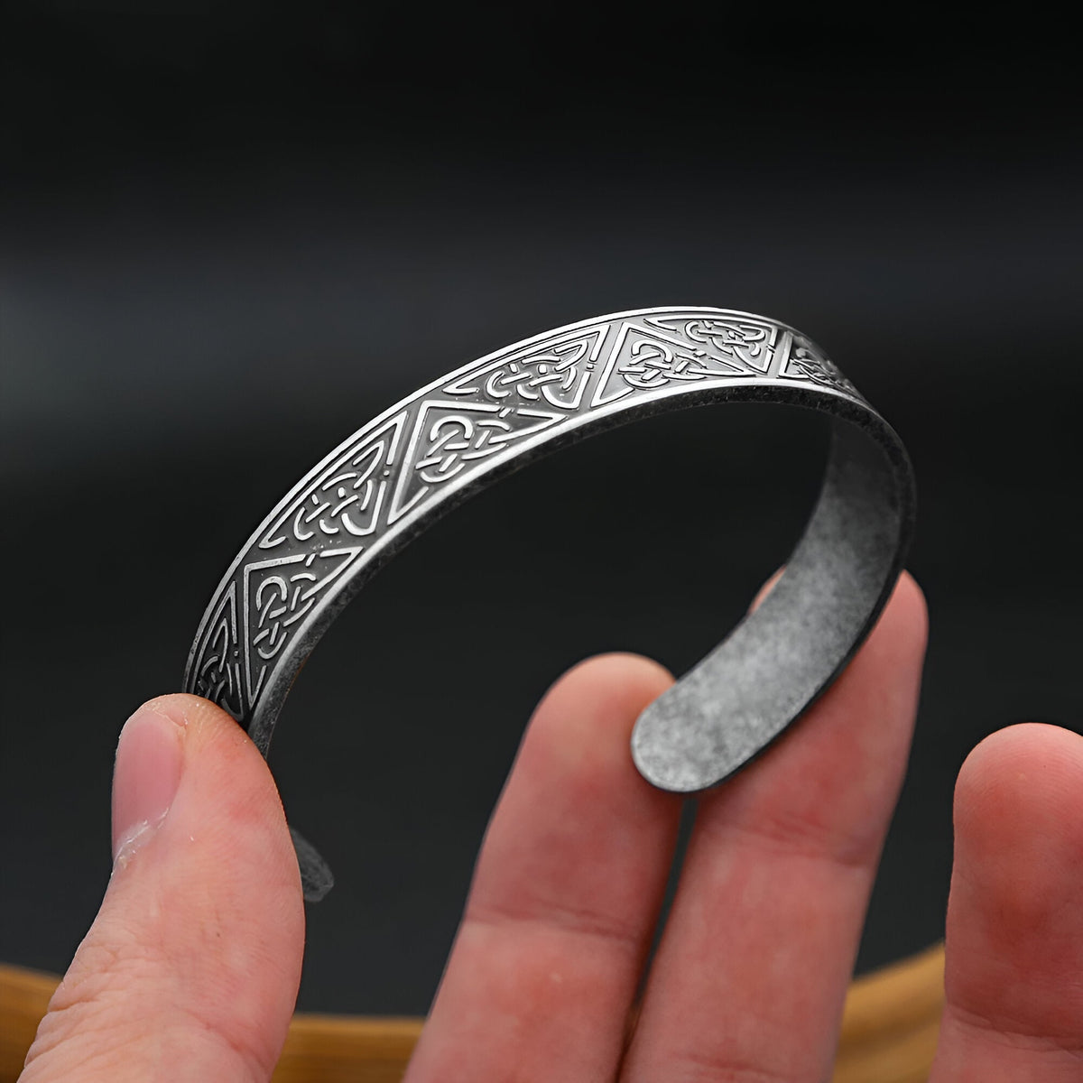 Bracelet à personnaliser, en acier inoxydable, motifs celtique, pour homme, modèle Emilien — photo 4