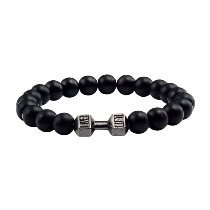 Bracelet à perles noires, musculation et haltère, modèle Sulek — photo 4