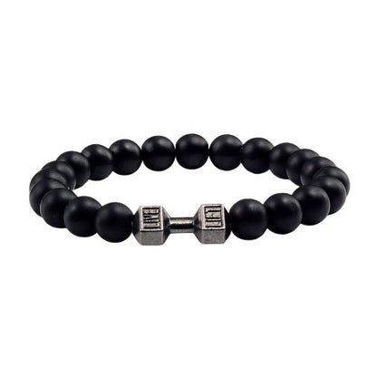 Bracelet à perles noires, musculation et haltère, modèle Sulek — photo 4