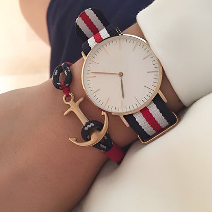 Bracelet ancre, en coton et acier inoxydable, pour homme, modèle Cédric — photo 4
