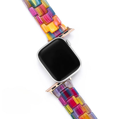 Bracelet Apple Watch arc-en-ciel, pour femme, en résine multicolore, modèle Winx — photo 4