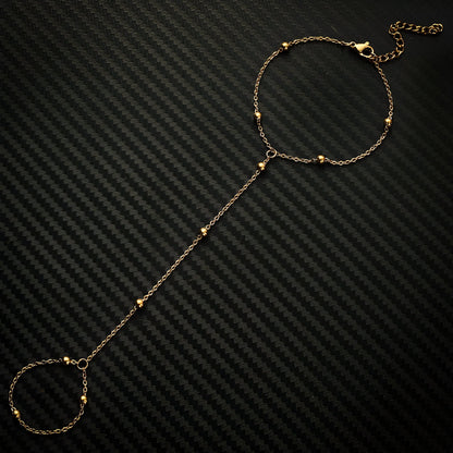 Bijou de main à perles, en acier inoxydable, pour femme, modèle Aka — photo 4