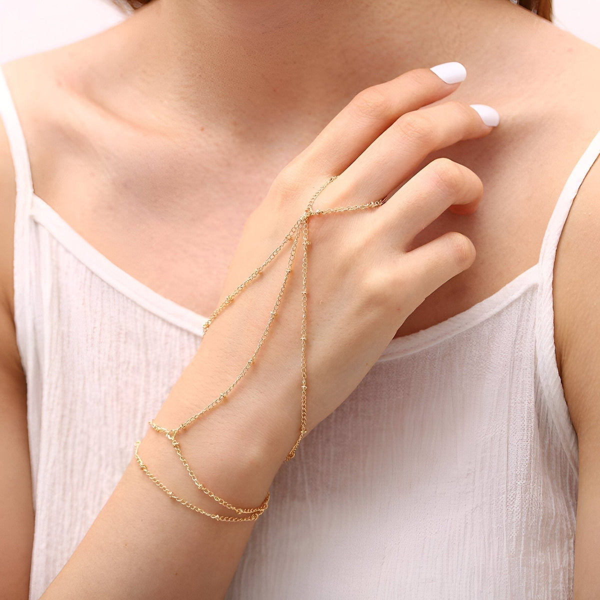 Bijou de main multi-rangs, en acier inoxydable, pour femme, modèle Cosima — photo 4