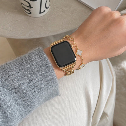 Bracelet Apple Watch à maillons en acier inoxydable, longueur réglable sans outil, allure chic et lumineuse, modèle Zurika — photo 4