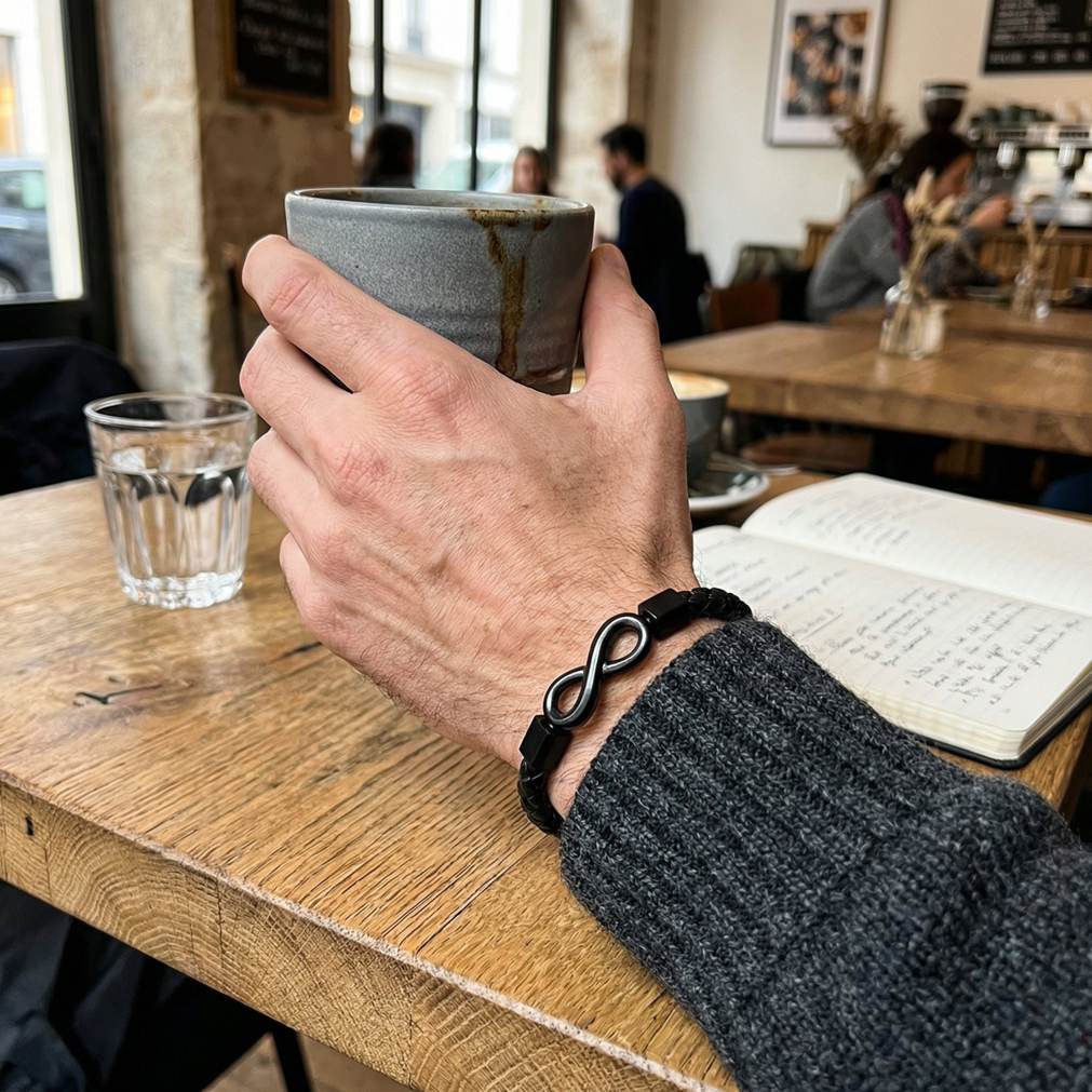 Bracelet Cuir Infini Homme