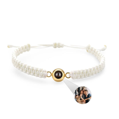 Bracelet en corde tressée avec photo personnalisée