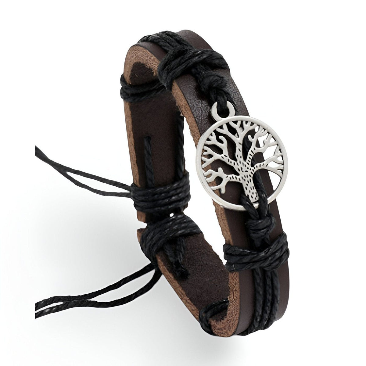 Bracelet en cuir, arbre de vie, mixte