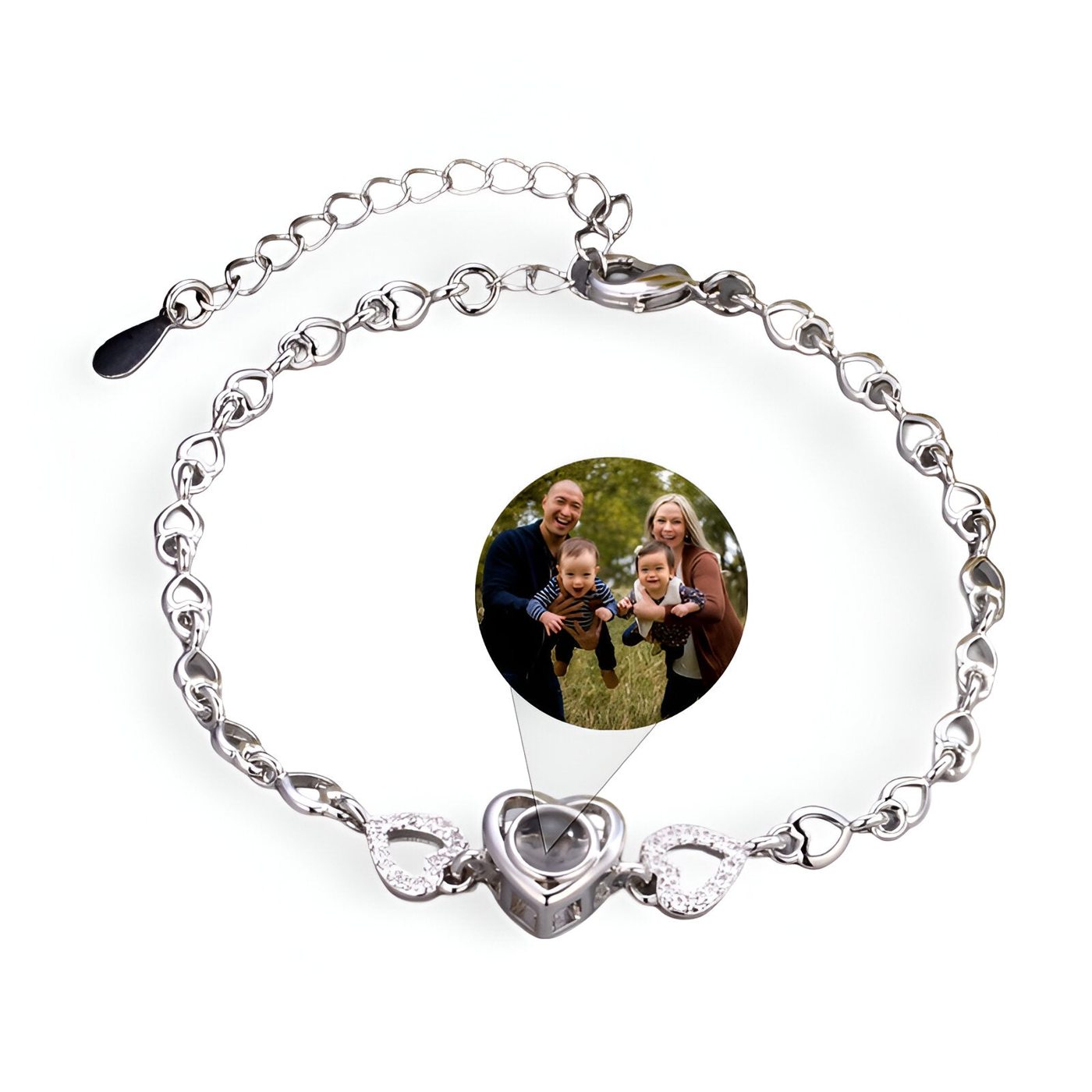 Bracelet photo avec cœurs