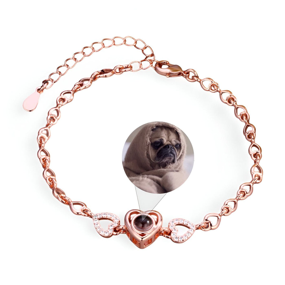 Bracelet photo avec cœurs