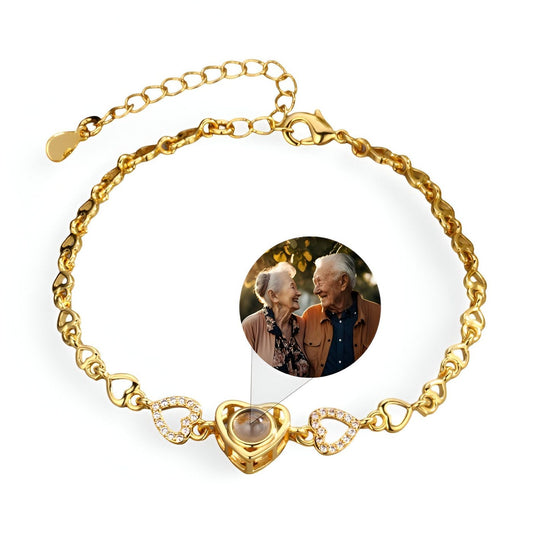 Bracelet photo avec cœurs