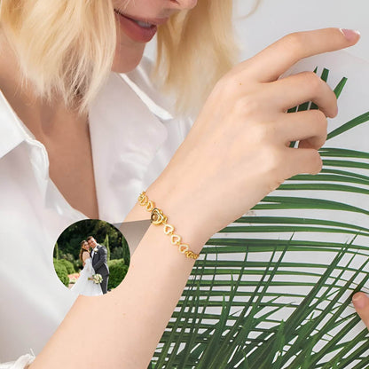 Bracelet photo avec cœurs