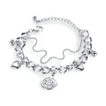 Bracelet pour femme, en acier inoxydable, coeurs et arbre de vie
