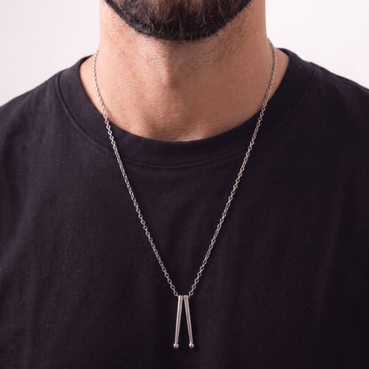 Collier Acier Titane Homme Pendentif Musical — Pyka — photo 2