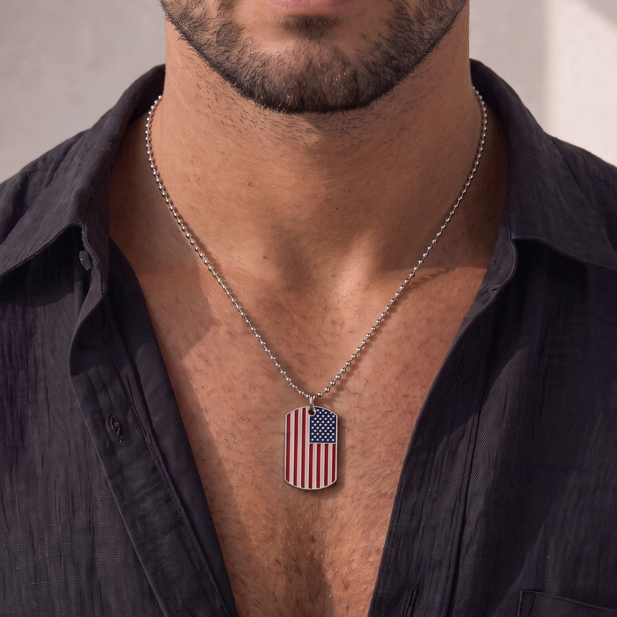 Collier Acier Inoxydable Homme Plaque Militaire — Pyka — photo 2