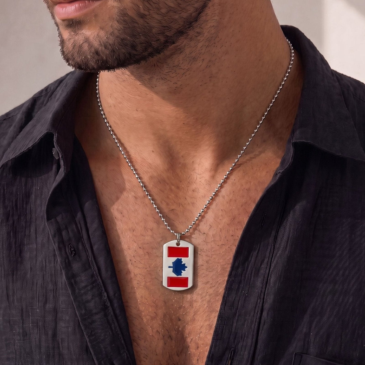 Collier Acier Inoxydable Homme Plaque Militaire — Pyka — photo 3