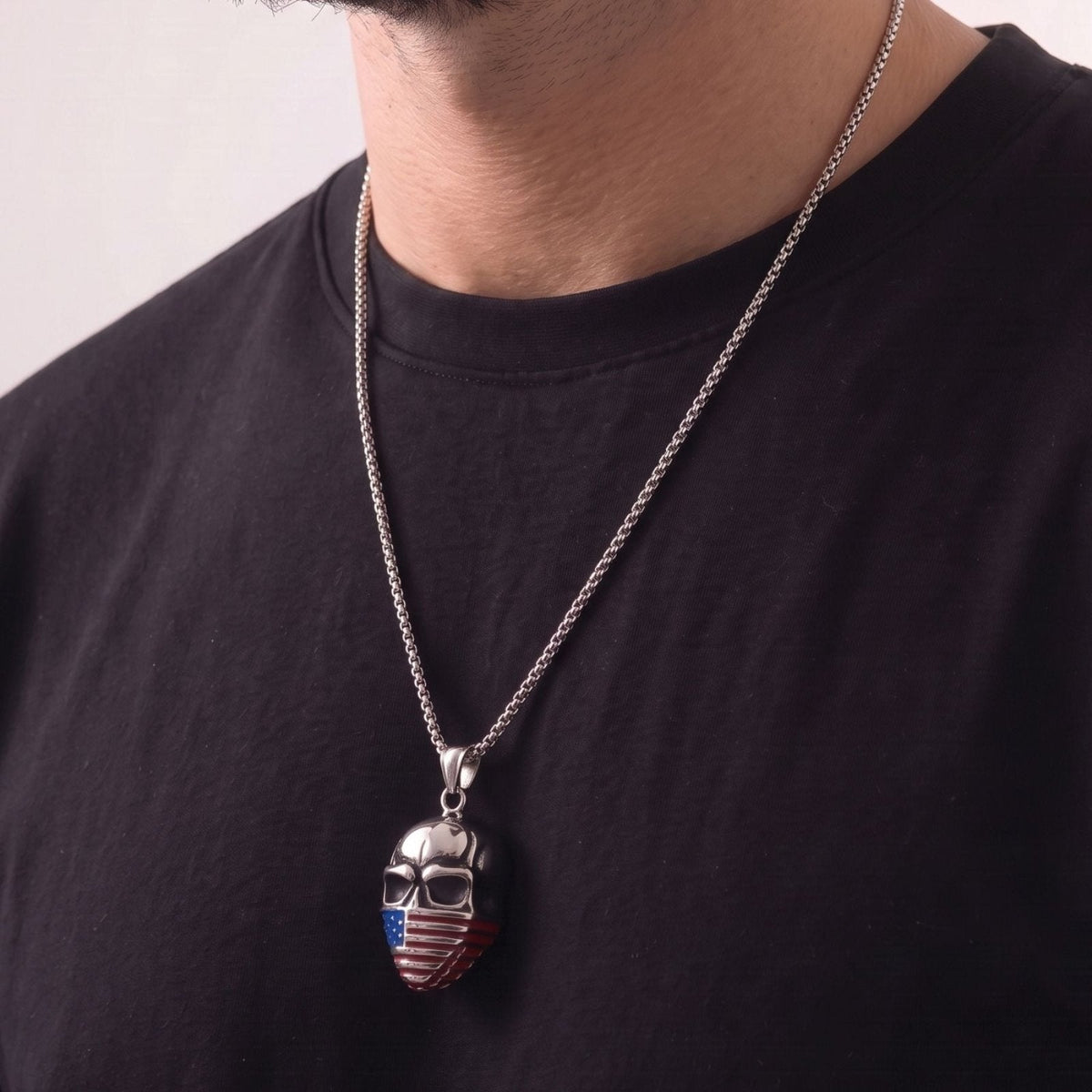 Collier Acier Inoxydable Homme Skull — Pyka — photo 3