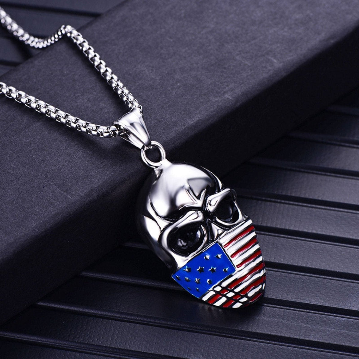 Collier Acier Inoxydable Homme Skull — Pyka — photo 4
