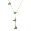 Collier cravate pendentifs papillons femme