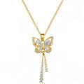 Collier doré à pendentif papillon, pampilles scintillantes en acier inoxydable