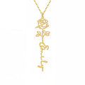 Collier personnalisé fleur de naissance et prénom