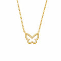Collier pendentif papillon serti de zircons