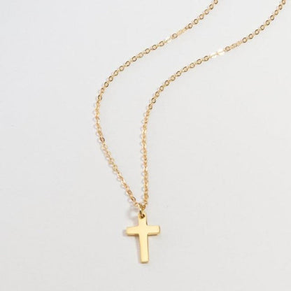 Collier croix femme ras de cou doré