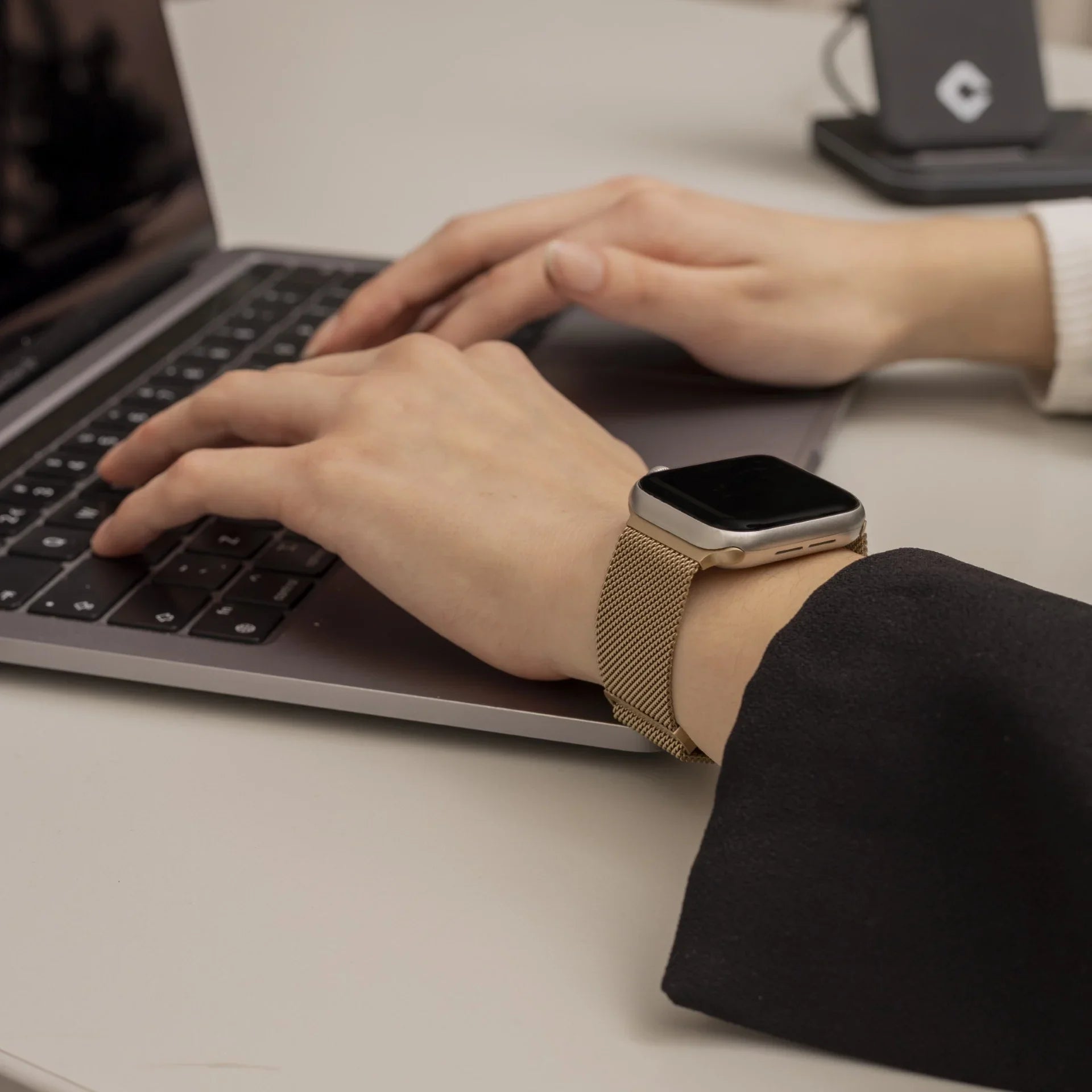 Bracelet Milanaise Apple Watch (rétro or)